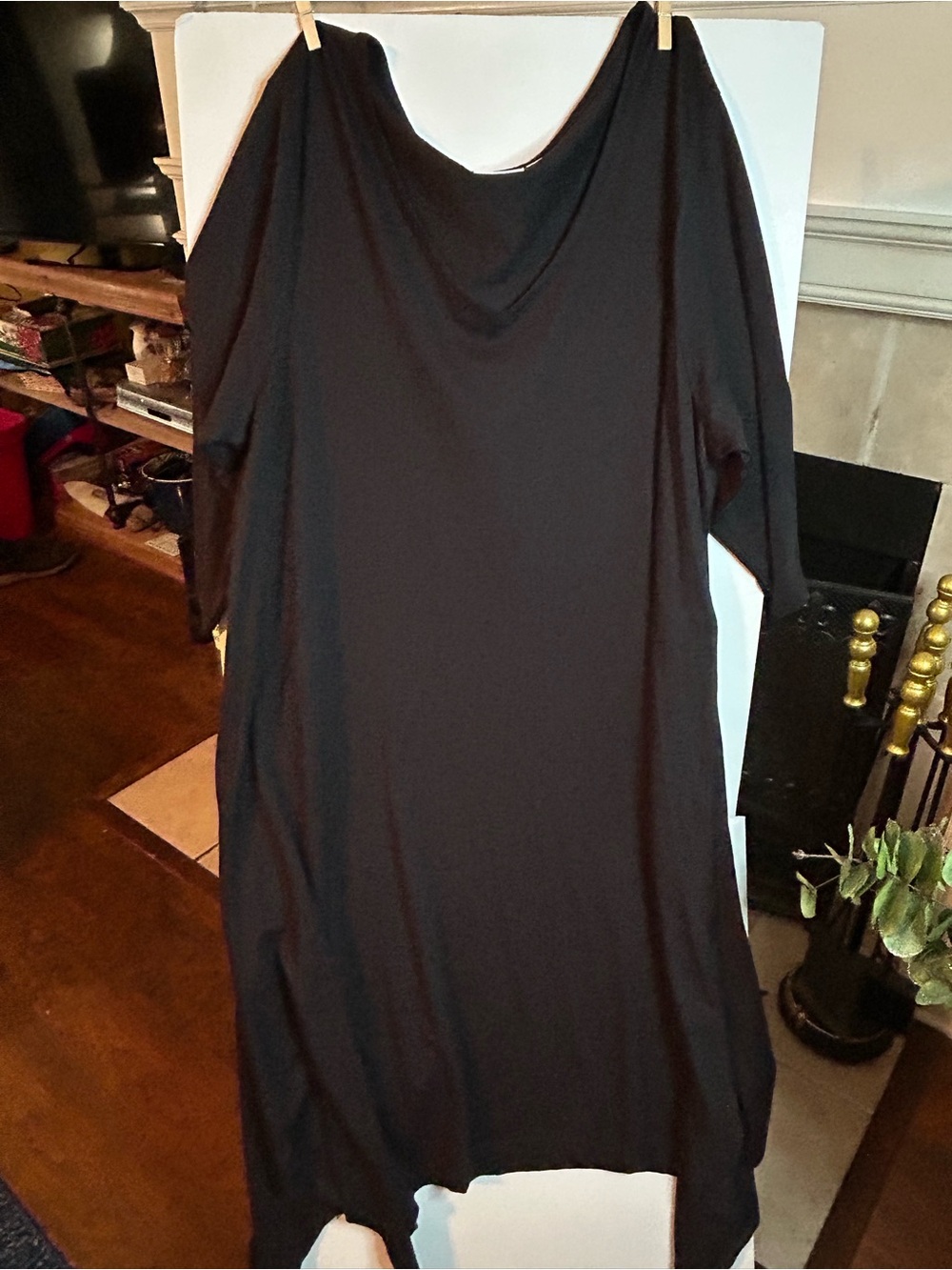 Junarose Black Relaxed Midi Jersey Dress